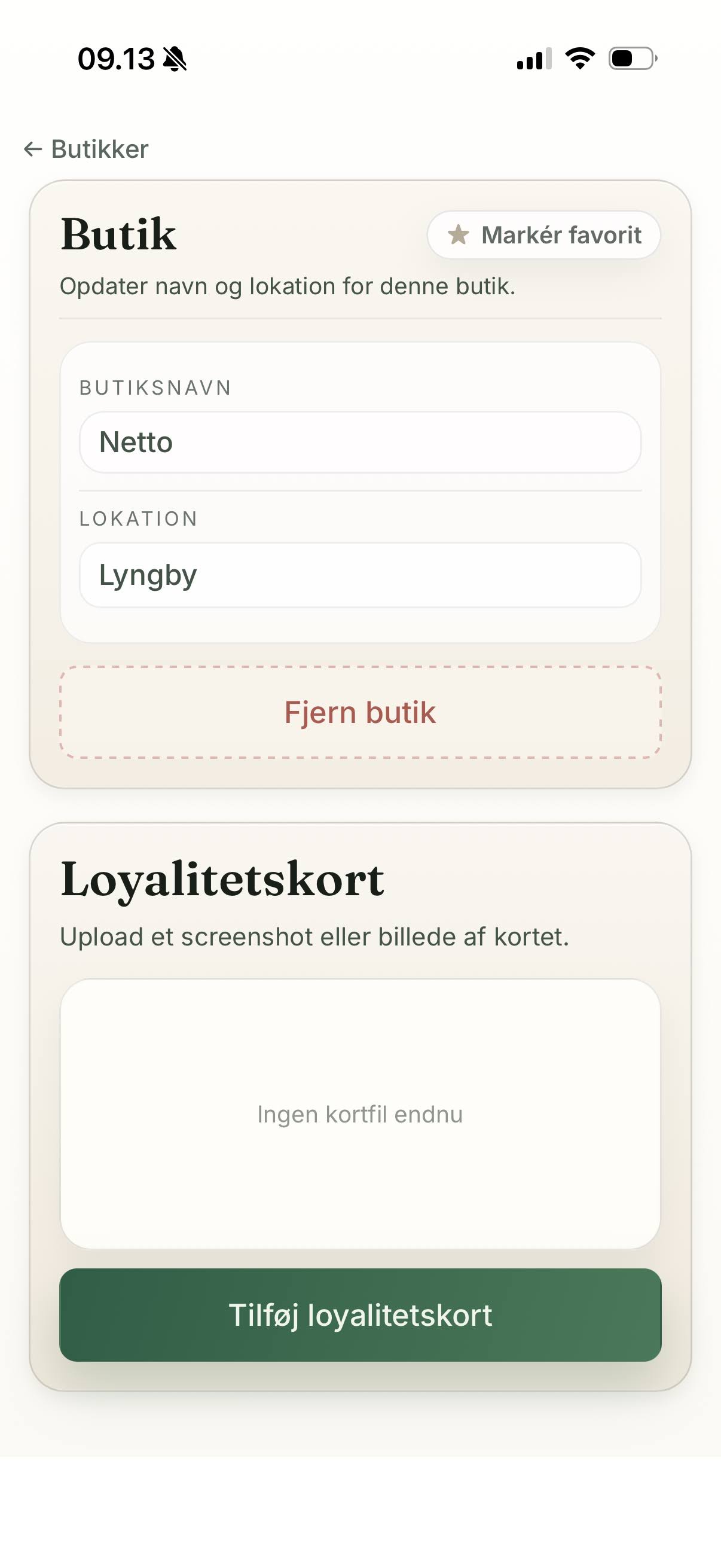 Indkøbsvogn screenshot